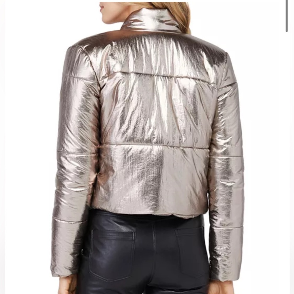 David Lerner Bomber jacket womens small metallic color EUC